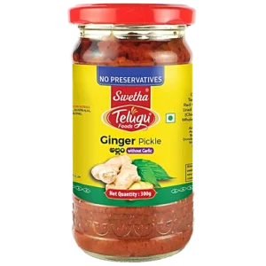 Telugu Foods Ginger Pickle (Without Garlic) 300g