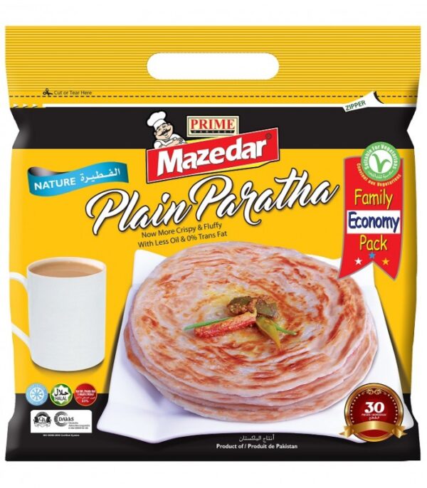 Mazedar Family plain Paratha 25 pieces -pack Frozen (Economi Pack)