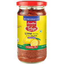 Telugu Foods  Lime in oil Pickle (No Garlic) 300g