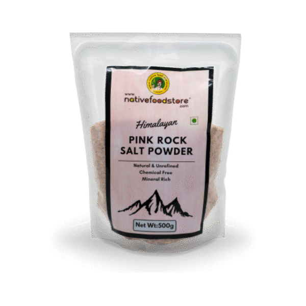 Native food store Pink Himalayan Rock Salt powder 500g