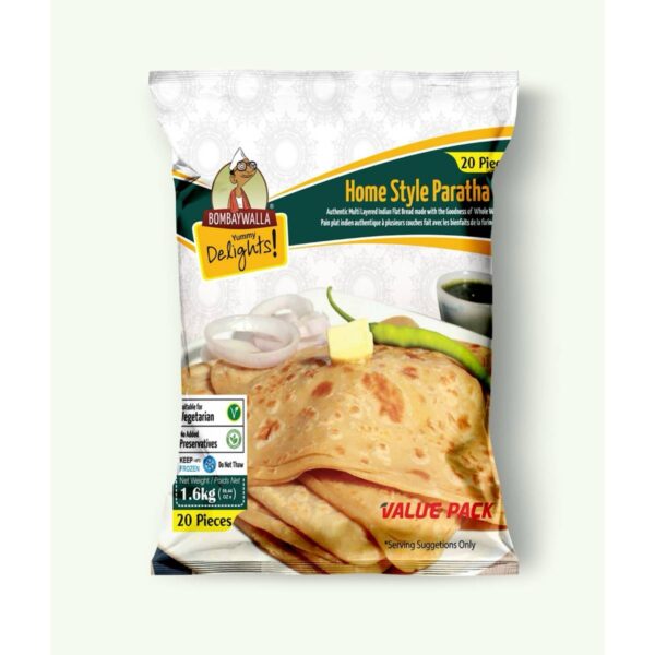 Bombaywala Frozen pure wheat homestyle Paratha - Pack of 4 ( 20 pcs)