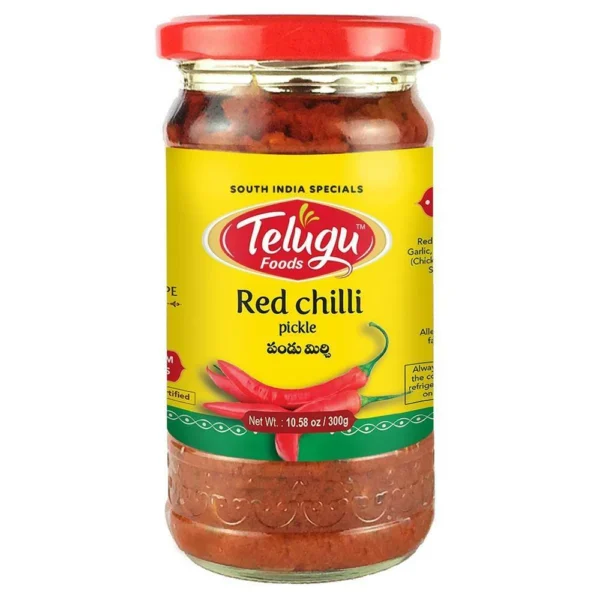 Telugu Foods Red Chilli Pickle (No Garlic) 300g