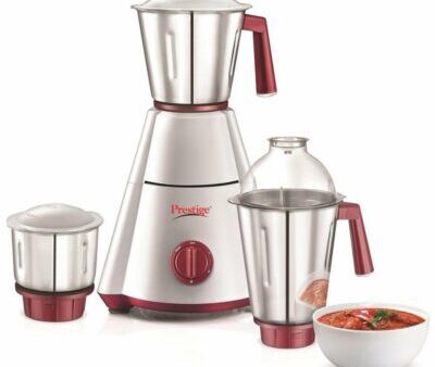 Prestige Nakshatra Plus 750W 750-Watt Mixer Grinder - Nakshatra Plus with 3 Jars (White / Red)