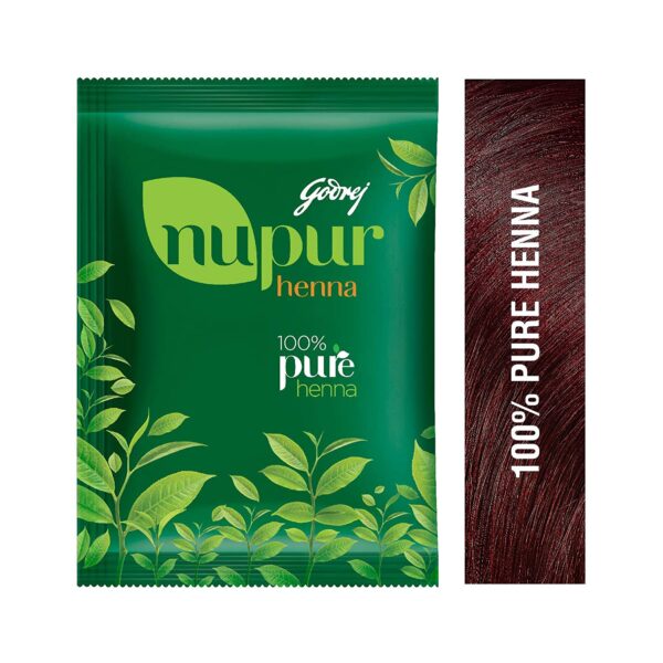Natural Godrej Nupur Henna Mehendi Powder Hair Color Dye with Amla 150 g 25 % extra free