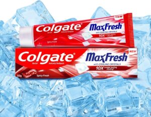 Colgate MaxFresh Toothpaste, Red Gel Paste with cooling crystals – Spicy Fresh 150 g