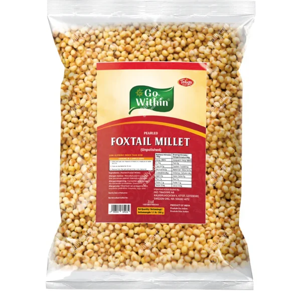 Telugu Foods Swetha - Unpolished Foxtail Millets 500 Gms