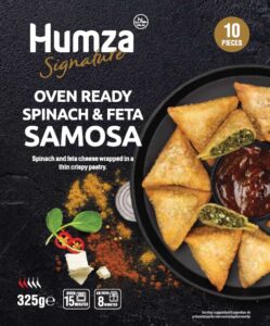humza oven ready spinach and feta samosa 10 pieces